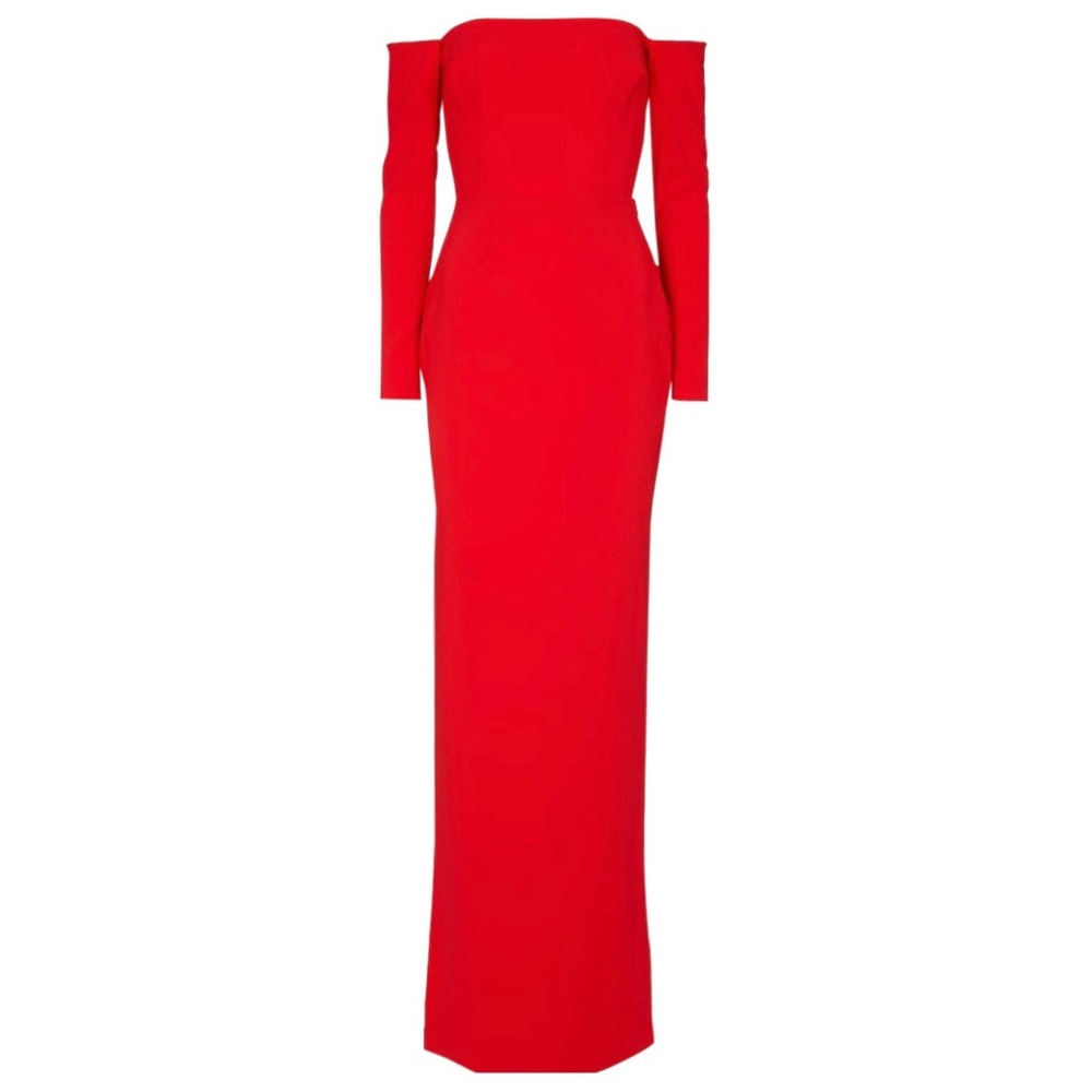 Alex Perry Delaine Off Shoulder Crêpe Satin Gown